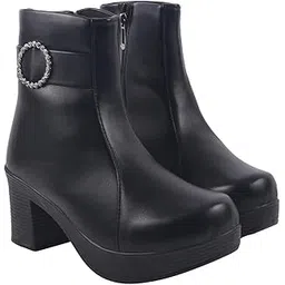 Women’s Chunky Heel Ankle Boots Side Zip Faux Suede Short Booties with Non-Slip Sole, Comfortable Block Heel Fashion Boots