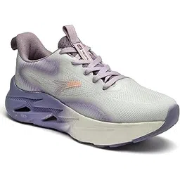 Action KIA-602 Ultra Comfort Breathable Cushioned Sports Lace-Up Running Shoes for Women(White Purple,7)