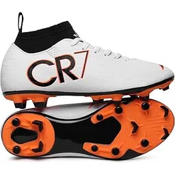 Ankle White Sport Synthetic TPU Sole Dual Color Football Studs Shoes for Men (4 to 10)