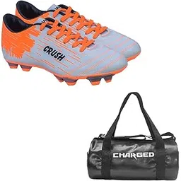 Sports Bag Adena Black With Gowin Football Shoe Crush Silver Orange Size-6