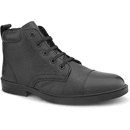 KIM-33 Black Formal Boot Real Genuine Leather Lightweight Sole