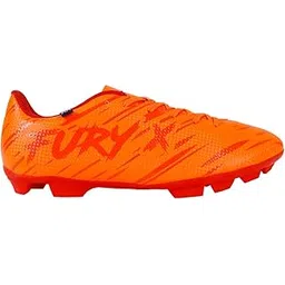Unisex TPU Sole Faux Leather Fury Orange/Red Football Soccer Shoes Size : 3UK