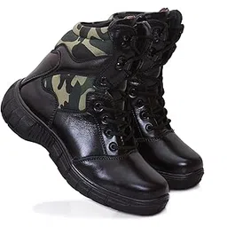 JECO012 Black Chain Boots for Men