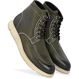 Modern Blue Suede High-Top Boots with Ultra-Light EVA Sole & Contrast Stitching Boots For Men