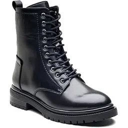 Lace-Up Combat High Ankle Boot for Women