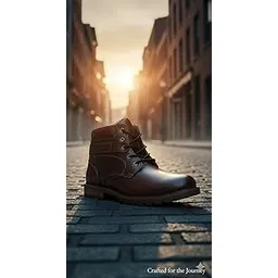 Shoes for Men, Stylish Leather Hiking Boots, Brown, Lace-Up, Buckle Detail, Outdoor Adventure, Rugged Sole