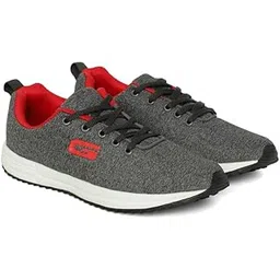 STARLITE-09 GREY-RED Latest Stylish Casual Sneakers,Lace up Lightweight Shoes for Running, Walking, Gym,Trekking, Hiking and Party Running Shoes for Men (12)