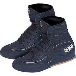 USI UNIVERSAL Boxing Shoes, 701S Shuffle Boxing Boots, Boxing Shoes for Men & Women, Mesh & Nubuck PU Upper, Strong Rubber Grip Sole (Size 6) Black