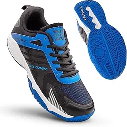 Unisex Tennis Badminton Court Shoes for Men, Women Boys|Knitted + TPU Fusing Upper, EVA Midsole, Rubber Sole|Lightweight Indoor Outdoor Sports Athletic Footwear Sneakers (White-Black, 6)