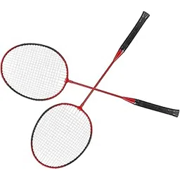 Ubersweet® Badminton Racket, Durable Badminton Racquet Comfortable Grip Offensive Lightweight for Hiking (Red)