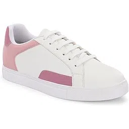 Womens Casual Shoes | Colorblock Sneakers with Ultra Soft Cushion Lace-Up Shoes All-Day Comfort | Trendy & Lightweight Design | Low Top Flat Sole (7608)
