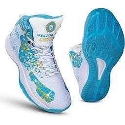 Graffiti 3D Texture TPU Fusing|Eva Phylon Rubber Sole Stylish & Comfortable High Ankle Court Shoe Best for Squash Table Tennis Volleyball Indoor & Outdoor Sports Lace Up Sneakers for Men