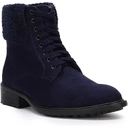 Women's Mid Ankle Length Upside Fur Laceup Boots