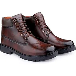 Men's Pu Material Casual Lace-Up Ankle Boot