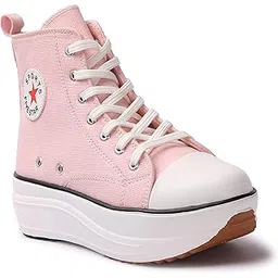 Sneakers for Women - Embellished Casual High Top Ankle Sneakers - Ankle Sneaker Shoe - Chunky Ankle Length Shoes for Women and Girls