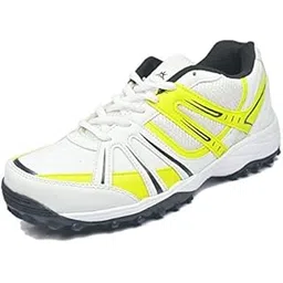 K-35-11 Rubber Cricket Spike Shoes, 11 UK (White)