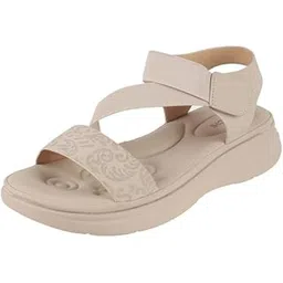 Women's Synthetic Comfortable Walking Sandal with Floral Strap