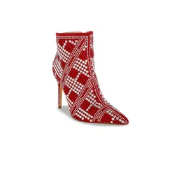 London Rag Women Rhinestones Studded Stiletto Heel Boots