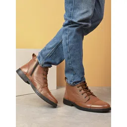 TSF Men Leather Lace Up Regular Boots