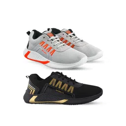 Spotwalk Men Set of 2 Lace-Ups Running Sports Shoes