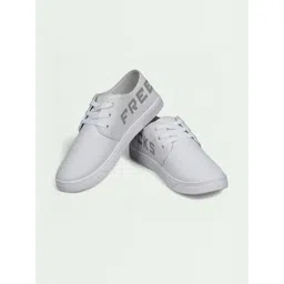 Free Kicks Men Off White Canvas Marking Running Sports Shoes