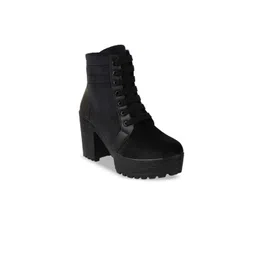 Stylestry Women Block-Heeled Biker Boots