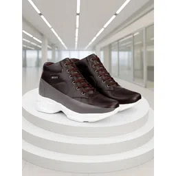 Bxxy Men Height increasing Casual Lace-up Ankle Platform-Heel Boots