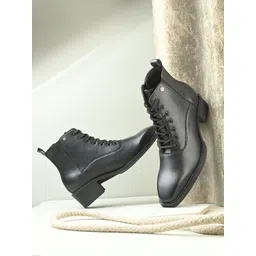 El Paso Men Leather Casual Lace Up Boots