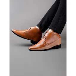 Bxxy Men Hidden Elevator Formal Lace-up Regular Boots