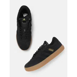 ADIDAS Men VL COURT 3.0 Leather Sneakers With Suede Finish