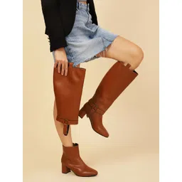 yoho Glitch Women Square Toe Zipped High-Top Winter Boots