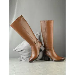 MIORAH Women Genuine Leather Block-Heeled Regular Boots