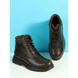 Mochi Men Leather Casual Regular Boots