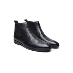 Hayes London Men Textured Leather Formal Slip-On Shoes
