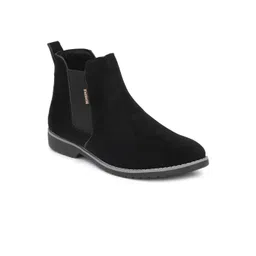 Fentacia Men Black Solid Chelsea Boots