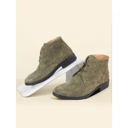 FAUSTO Men Mid-Top Suede Desert Boots