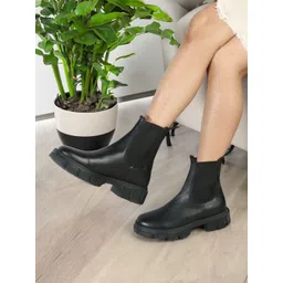 ELLE Women Heeled Mid-Top Chelsea Boots