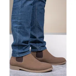 The Roadster Lifestyle Co Men Round Toe Slip-On Chelsea Boots