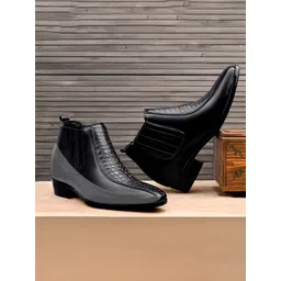 Bxxy Men 9 Cm Hidden Height Increasing Block-Heeled Chelsea Party Boot