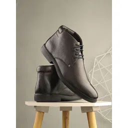 Valentino Men Textured Premium Leather Lace Up Boots