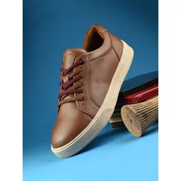 Egoss Men Leather Regular Casual Sneakers