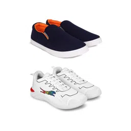 Spotwalk Men Pack Of 2 Mesh Running Shoes