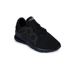 Liberty Men Black Mesh Running Non-Marking Shoes