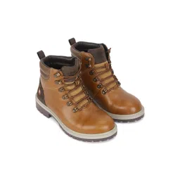 Woodland Men Leather Round Toe Regular Boots