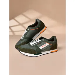 GAS Men Colourblocked Leather Sneakers