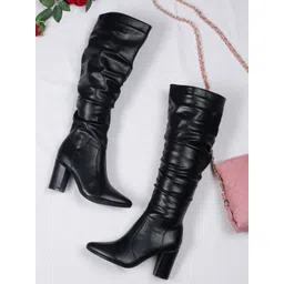 Flat n Heels High-Top Block Heeled Slouchy Boots