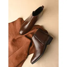 SERVER Men Flatform Mid-Top Chelsea Boots