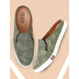 FAUSTO Men Round Toe Lightweight Mule Sneakers