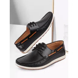 FAUSTO Men Black PU Sneakers