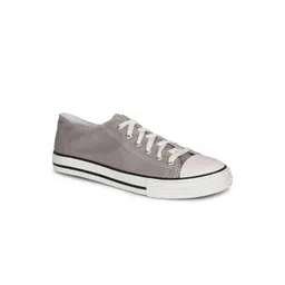 The Roadster Lifestyle Co. Men Grey Comfort Insole Cleated Sole Canvas Lace-Up Sneakers
